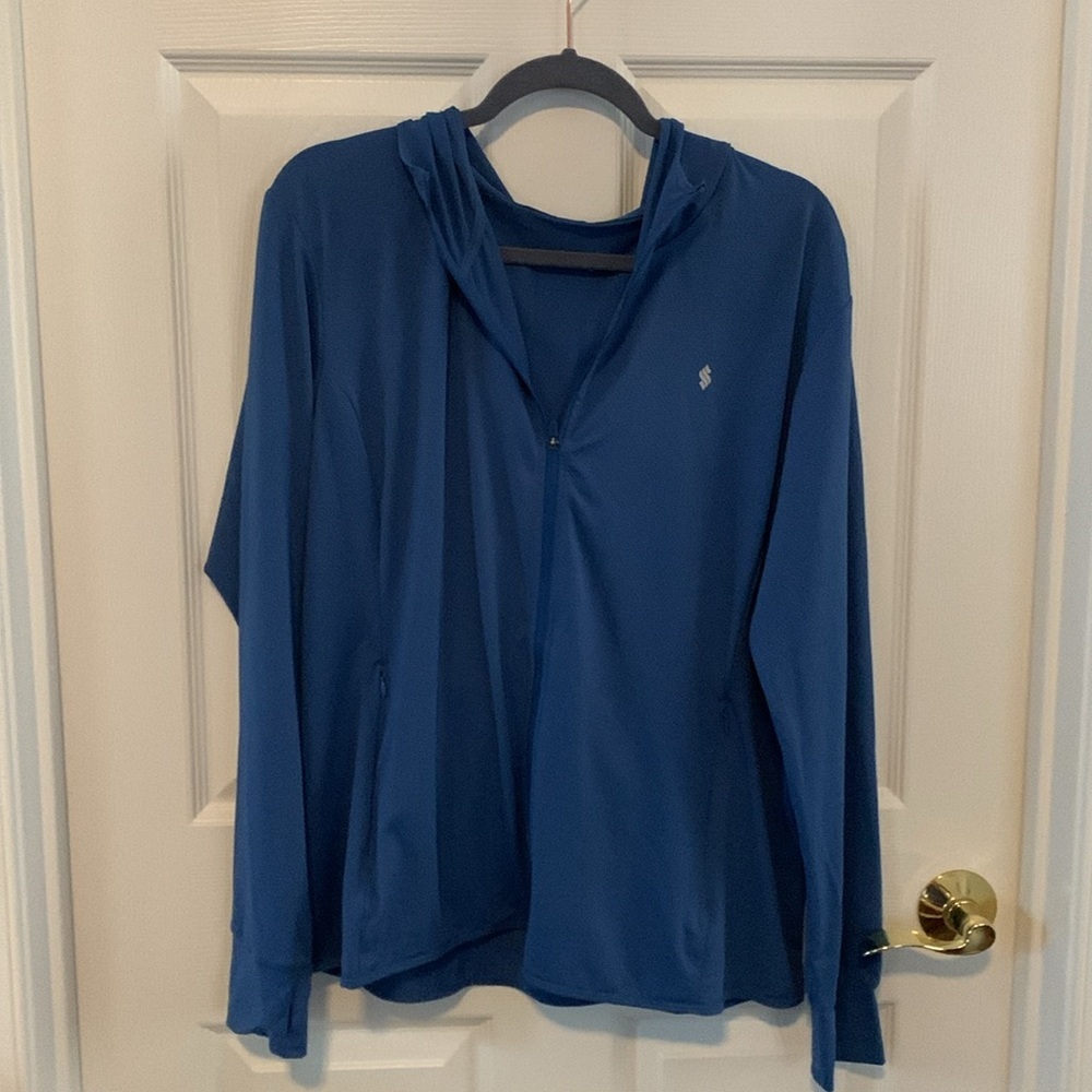NWT Soothfeel UV-Block Zip Up Blue Jacket Activewear‎ UPF 50+ XXL 1X